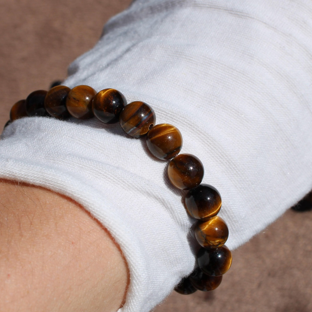 Tiger Eye Bracelet – Natural Crystal Stretch Bracelet – Handmade Gemstone Jewel - Picture 4 of 6